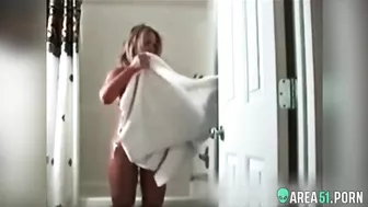 Mom gets caught masturbating in the shower, she thinks she's home alone