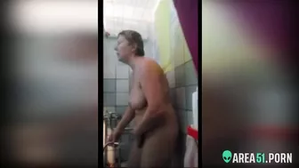 57-yo Mom gets caught on hidden cam masturbating in the shower