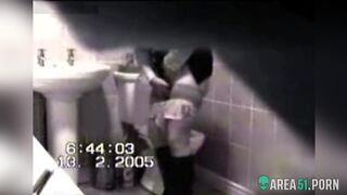 Сolleague in a miniskirt rubs her pussy after the piss, but my spy camera catch it all