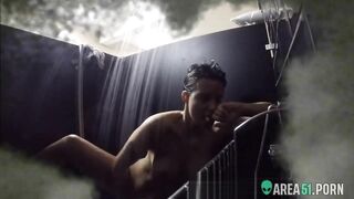Sultry mom caught masturbating in shower on hidden cam installed by son