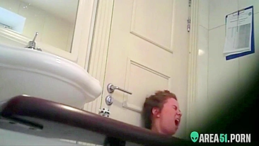 Naive mom caught masturbating on hidden cam after taking piss on pan