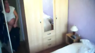 Mom caught masturbating, standing and fast, because the kids are home