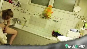 Сaught mom masturbating in the bathroom this morning, she needs relaxation