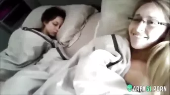 Hot video of eccentric gal caught masturbating near sleeping sister