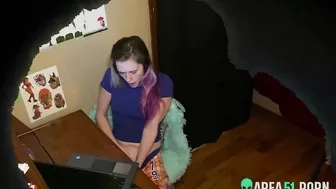 Hidden cam in my kinky sister bed room caught her masturbates