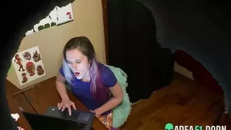 Hidden cam in my kinky sister bed room caught her masturbates