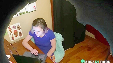 Hidden cam in my kinky sister bed room caught her masturbates