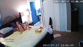 Mom dont suspect i placed hidden cam in her bed room and caught her masturbation