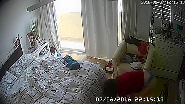 Slutty babysitter got caught masturbating on XXX hidden cam