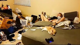 Hacked ip camera caught redheaded teenage daughter masturbating