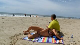 I caught a mutual masturbation kinky couple on a public beach