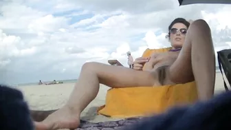 Exhibitionist wife masturbation on a public beach and caught on cam