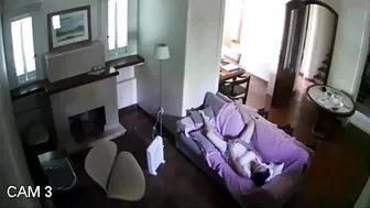 Mom thinks she's at home alone, hidden cam caught her masturbation