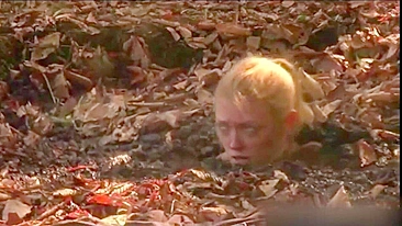 Busty MILF enjoys BDSM humiliation and nearly drowns in mud