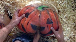 Married guy finds XXX pumpkins and fucks them from behind in turn