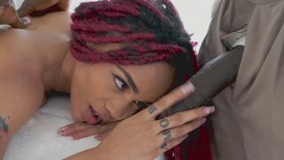 Girl with dreadlocks decides to suck black masseur's XXX eggplant