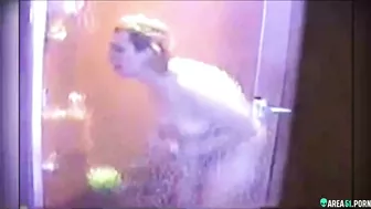 Spy cam caught wife quick morning masturbation with a jet of water Spy cam caught wife quick morning masturbation with a jet of water