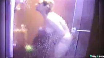 Spy cam caught wife quick morning masturbation with a jet of water