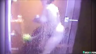 Spy cam caught wife quick morning masturbation with a jet of water