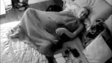 My wife's morning masturbation before breakfast caught on hidden camera