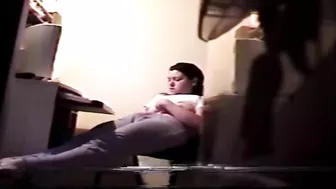 Crafty careless wife hides and masturbates, but gets caught on spy camera