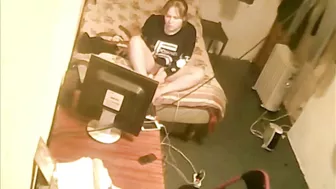 Spy camera caught nerdy sister masturbate to the place of doing lessons