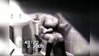 A spy camera caught a colleague masturbating in the public bathroom