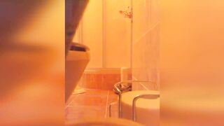 Wife caught masturbating in the shower cabin after hard day at work