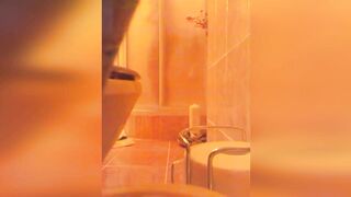 Wife caught masturbating in the shower cabin after hard day at work