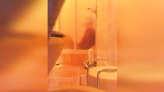 Wife caught masturbating in the shower cabin after hard day at work