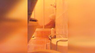 Wife caught masturbating in the shower cabin after hard day at work