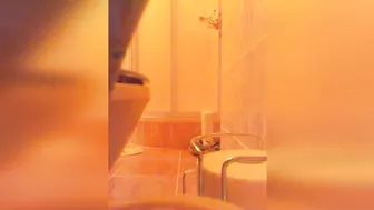 Wife caught masturbating in the shower cabin after hard day at work