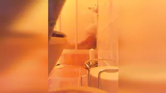 Wife caught masturbating in the shower cabin after hard day at work