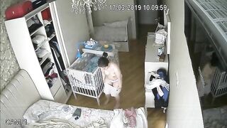 Sexy cutie babysitter caught masturbating on hidden cam while changing clothes