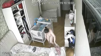 Sexy cutie babysitter caught masturbating on hidden cam while changing clothes