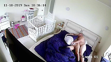 Spy camera caught husband fucking babysitter while wife in the shopping