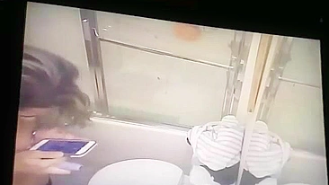 Insatiable wife caught masturbating on hidden cam installed in bath