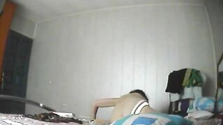 Cuckold's cheating wife is caught masturbating on his hidden camera