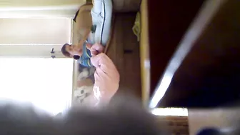 Wife is caught masturbating on inverted cam while her husband is away