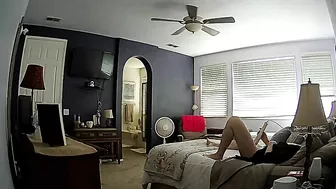 Wife is caught masturbating with Hitachi-vibrator on hidden camera