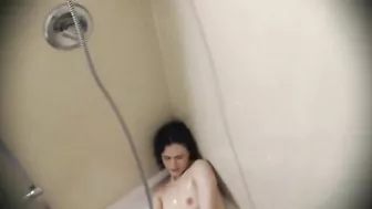 Wife showering includes solo sex act in caught masturbating video Wife showering includes solo sex act in caught masturbating video