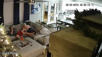 Blonde sister caught masturbating before having sex with chubby BF