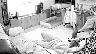 Hidden camera in living room guarantees wife gets caught masturbating