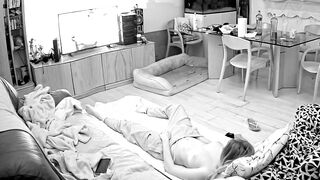Hidden camera in living room guarantees wife gets caught masturbating