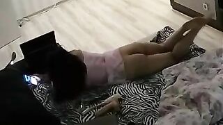 Naughty sister caught masturbating while waiting for BF to come home
