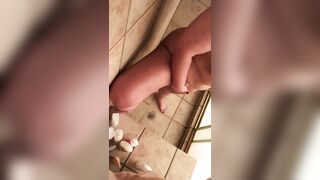 Wife caught masturbating in the bath where she hides from husband