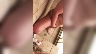 Wife caught masturbating in the bath where she hides from husband