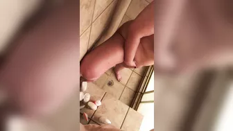 Wife caught masturbating in the bath where she hides from husband