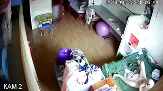 Blonde mom caught masturbating being completely alone in apartment