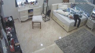 Sister not knowing about hidden cam and caught masturbating on bed